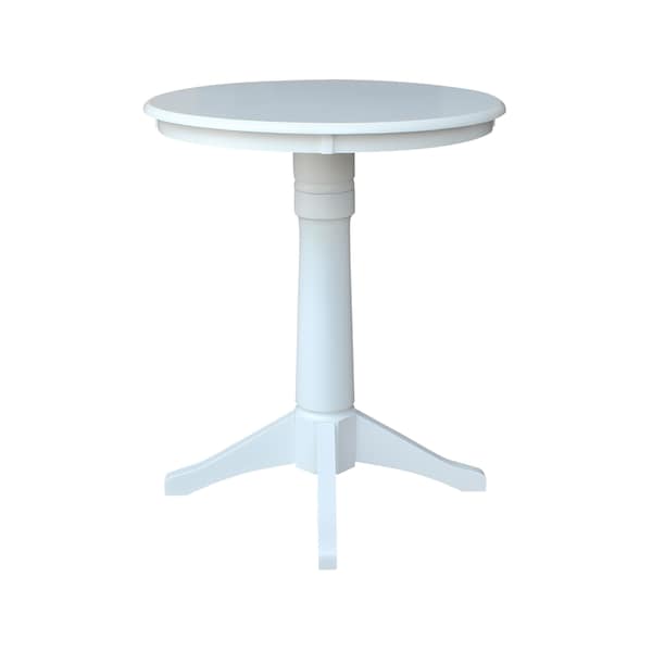 International Concepts Round 30 in Round Top Pedestal Table, 40.9 inH, White, 30 W, 30 L, 41.9 in H, Wood, White K08-30RT-27B-6B-2 - main